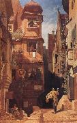 Carl Spitzweg Der Briefbote im Rosenthal china oil painting reproduction